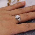 Luxury Women's Diamond Ring, White Gold Plated Fashion Round Zircon Ring For Europe And Middle East Jewelry view 4