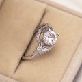 Luxury Women's Diamond Ring, White Gold Plated Fashion Round Zircon Ring For Europe And Middle East Jewelry view 3