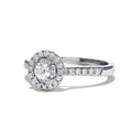 European American Women's Wedding Ring With Full Micro Pave Zircon, White Gold Plated Double Layer Simulated Diamond Rin view 1