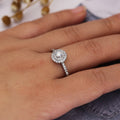 European American Women's Wedding Ring With Full Micro Pave Zircon, White Gold Plated Double Layer Simulated Diamond Rin view 4