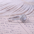 European American Women's Wedding Ring With Full Micro Pave Zircon, White Gold Plated Double Layer Simulated Diamond Rin view 2