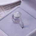 European American Women's Wedding Ring With Full Micro Pave Zircon, White Gold Plated Double Layer Simulated Diamond Rin view 3