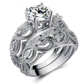 Hollow Heart Openwork Couple Ring Set 2 Piece Matching Rings Fashion Jewelry Accessories view 4