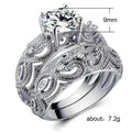Hollow Heart Openwork Couple Ring Set 2 Piece Matching Rings Fashion Jewelry Accessories view 5
