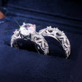 Hollow Heart Openwork Couple Ring Set 2 Piece Matching Rings Fashion Jewelry Accessories view 2
