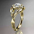 14K Gold Plated Lucky Vine Leaf Zircon Ring European Style Women Jewelry view 1