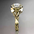 14K Gold Plated Lucky Vine Leaf Zircon Ring European Style Women Jewelry view 2