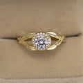 14K Gold Plated Lucky Vine Leaf Zircon Ring European Style Women Jewelry view 3