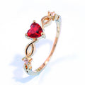 Heart Shape Copper Ring For Women White K Plated Fashion Jewelry With Zircon Rhinestones view 1