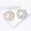 Alloy Rhinestone Hollow Camellia Brooch Light Luxury Clothing Pin view 2