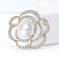 Alloy Rhinestone Hollow Camellia Brooch Light Luxury Clothing Pin view 4