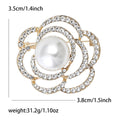 Alloy Rhinestone Hollow Camellia Brooch Light Luxury Clothing Pin view 5