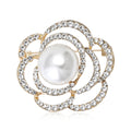 Alloy Rhinestone Hollow Camellia Brooch Light Luxury Clothing Pin view 1