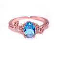 Fashion Rose Gold Color Copper Women's Ring Simple Trendy Floral Shape Finger Jewelry view 2