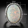 Fashion Opal Ring For Women, Oval Opal Stone Finger Ring Jewelry view 5