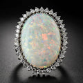 Fashion Opal Ring For Women, Oval Opal Stone Finger Ring Jewelry view 6