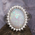 Fashion Opal Ring For Women, Oval Opal Stone Finger Ring Jewelry view 2