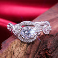 Hollow Flower Brass Ring Elegant Fashion Women Finger Jewelry Supply view 2