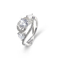Fashion Proposal Ring For Women, Copper White Gold Plated Zircon Jewelry Accessory view 2