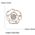 Alloy Rhinestone Hollow Rose Brooch Badge For Women's Apparel view 6