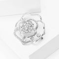 Alloy Rhinestone Hollow Rose Brooch Badge For Women's Apparel view 3