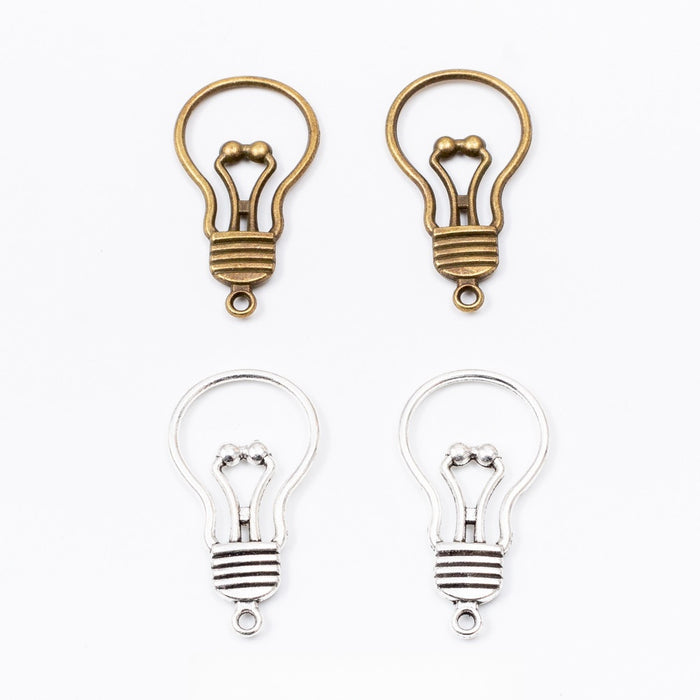 Zinc Alloy Light Bulb Charm Pendant for DIY Necklace Bracelet Jewelry Making