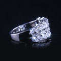 Double Row Full Zircon Copper Silver Plated Luxury Women's Finger Ring Jewelry view 4