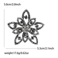 Vintage Alloy Rhinestone Flower Brooch Pin For Sweaters And Suits view 4