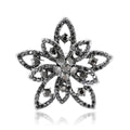 Vintage Alloy Rhinestone Flower Brooch Pin For Sweaters And Suits view 5