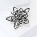 Vintage Alloy Rhinestone Flower Brooch Pin For Sweaters And Suits view 2