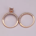 Sparkling Oval Four Prong Copper Couple Rings Princess Style Engagement Promise Rings For Women view 4