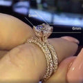 Sparkling Oval Four Prong Copper Couple Rings Princess Style Engagement Promise Rings For Women view 5