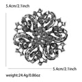 Metal Alloy Rhinestone Flower Brooch For Luxury Apparel Decoration view 6