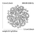 Metal Alloy Rhinestone Flower Brooch For Luxury Apparel Decoration view 5