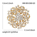 Metal Alloy Rhinestone Flower Brooch For Luxury Apparel Decoration view 4