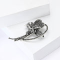 Vintage Alloy Rhinestone Flower Brooch For Women's Suits And Coats view 3