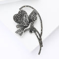 Vintage Alloy Rhinestone Flower Brooch For Women's Suits And Coats view 4