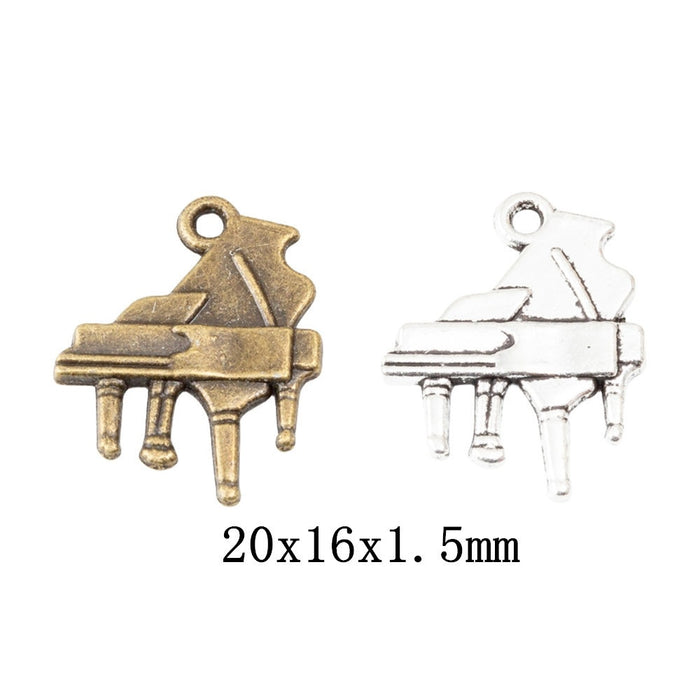 Zinc Alloy Piano Charm Pendant No.449970 for DIY Necklace Bracelet Jewelry Making