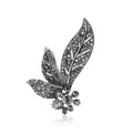 Alloy Rhinestone Flower Leaf Brooch Vintage Women Clothing Accessory view 5