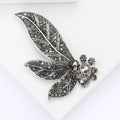 Alloy Rhinestone Flower Leaf Brooch Vintage Women Clothing Accessory view 3