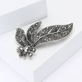 Alloy Rhinestone Flower Leaf Brooch Vintage Women Clothing Accessory view 2