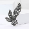 Alloy Rhinestone Flower Leaf Brooch Vintage Women Clothing Accessory view 1