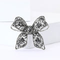 Alloy Rhinestone Bow Brooch For Elegant Women's Clothing Decoration view 1