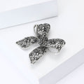Alloy Rhinestone Bow Brooch For Elegant Women's Clothing Decoration view 2