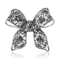 Alloy Rhinestone Bow Brooch For Elegant Women's Clothing Decoration view 5