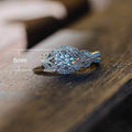 Princess Simulated Diamond Leaf Ring Engagement Wedding Women's Jewelry view 5