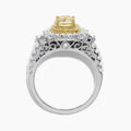Luxury Micro Pave Zircon Simulated Diamond Ring, Princess Square Yellow Stone Fashion Jewelry view 4