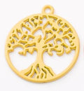 Gold Zinc Alloy Tree Of Life Charm Pendant for DIY Necklace Bracelet Jewelry Making view 5
