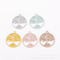 Gold Zinc Alloy Tree Of Life Charm Pendant for DIY Necklace Bracelet Jewelry Making view 1