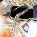 European Style Full Rhinestone Tassel Crystal Teardrop Irregular Bangle For Women view 3
